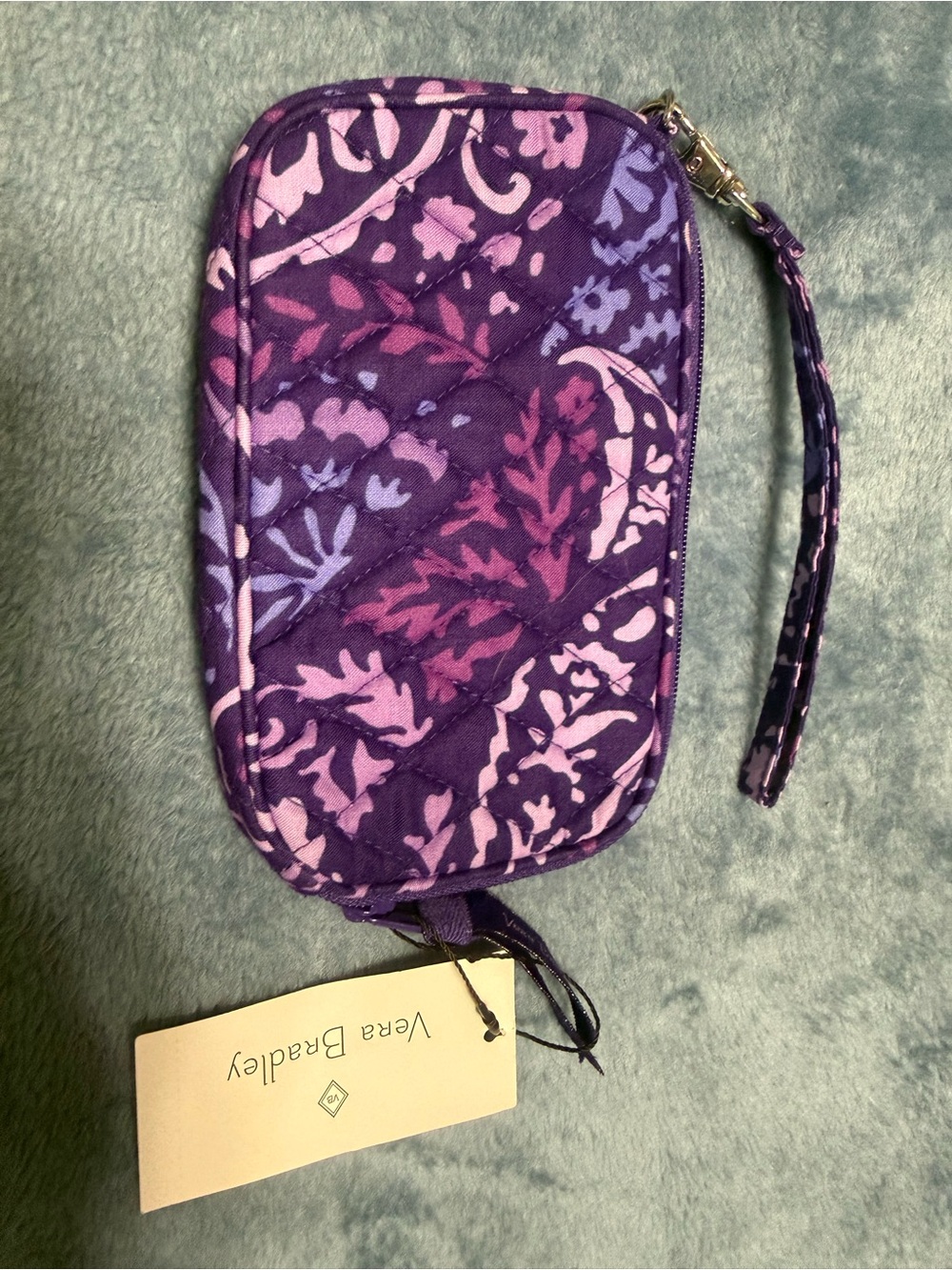 Vera Bradley Purple Floral Quilted Wristlet